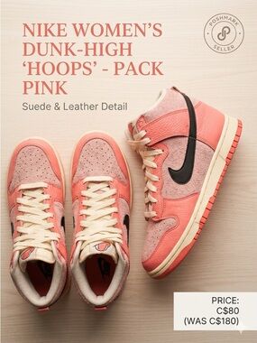 Nike Women’s Dunk-High Hoops in pack pink